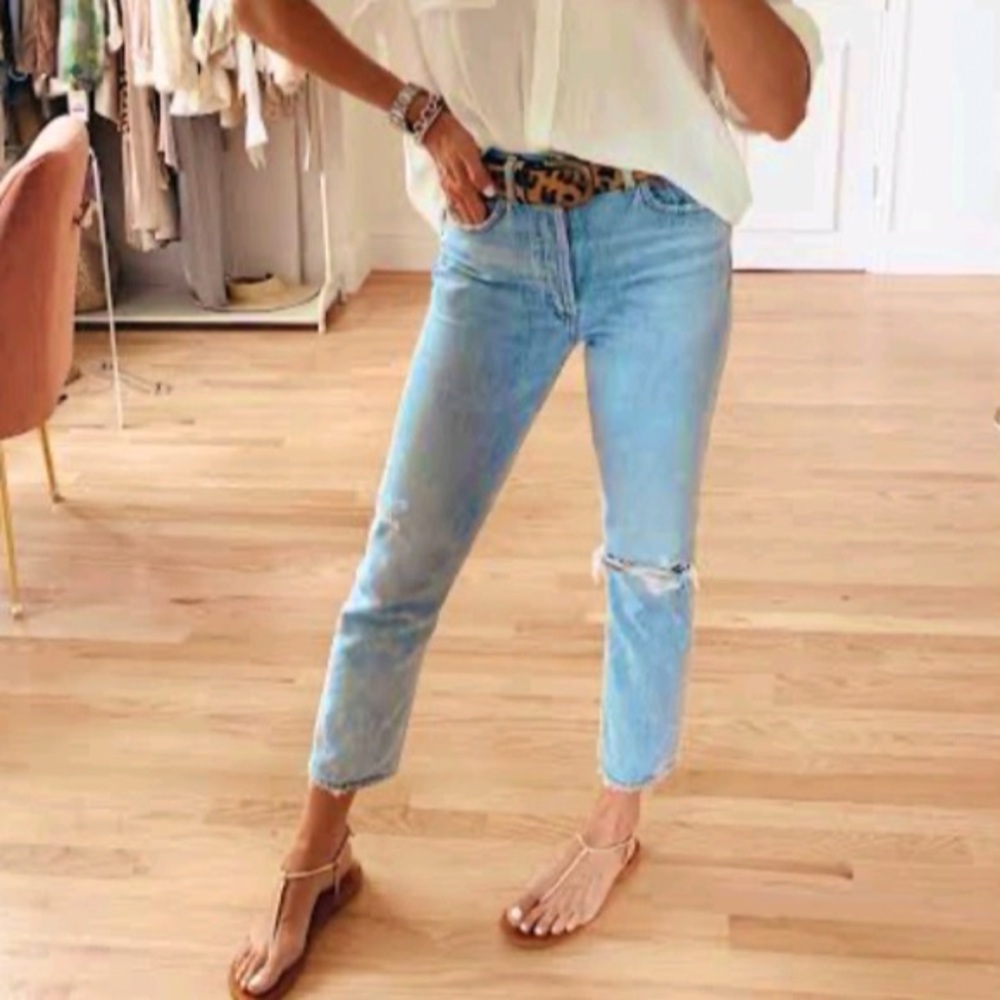 Agolde button fly high rise straight jeans - Picture 3 of 16